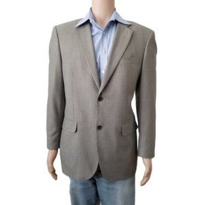 Joseph & Feiss Blazer Sport Coat Houndstooth Two Button Gray and Black Mens 42R